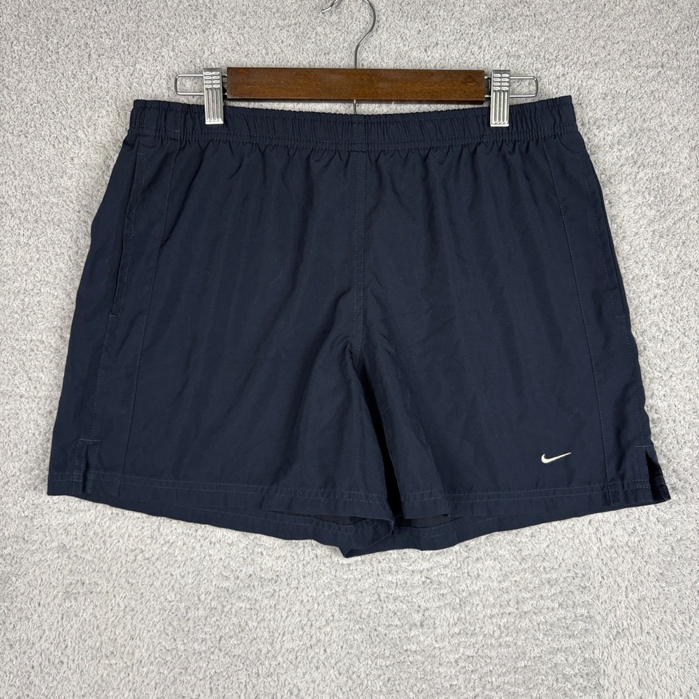 Vintage Nike Shorts Womens Small Navy Blue Swoosh Athletic Running Training Y2K